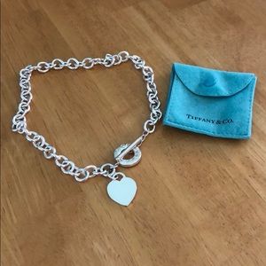 Authentic Tiffany heart and toggle necklace